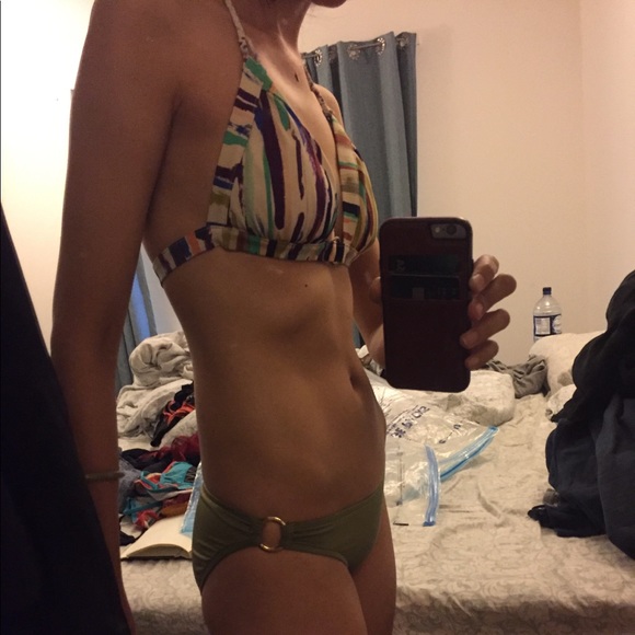 Hayden Harnett multi stripe bikini halter tie top - Picture 7 of 8